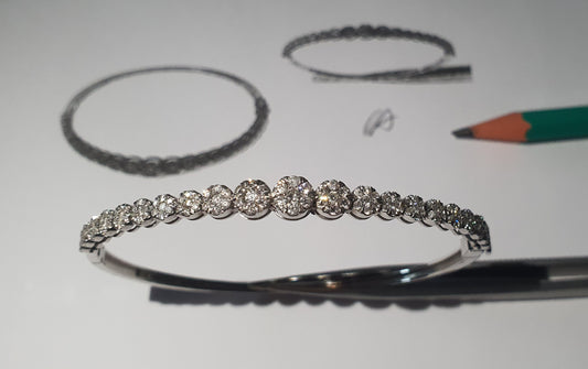 Bracelet em ouro com 150 pontos de Diamantes